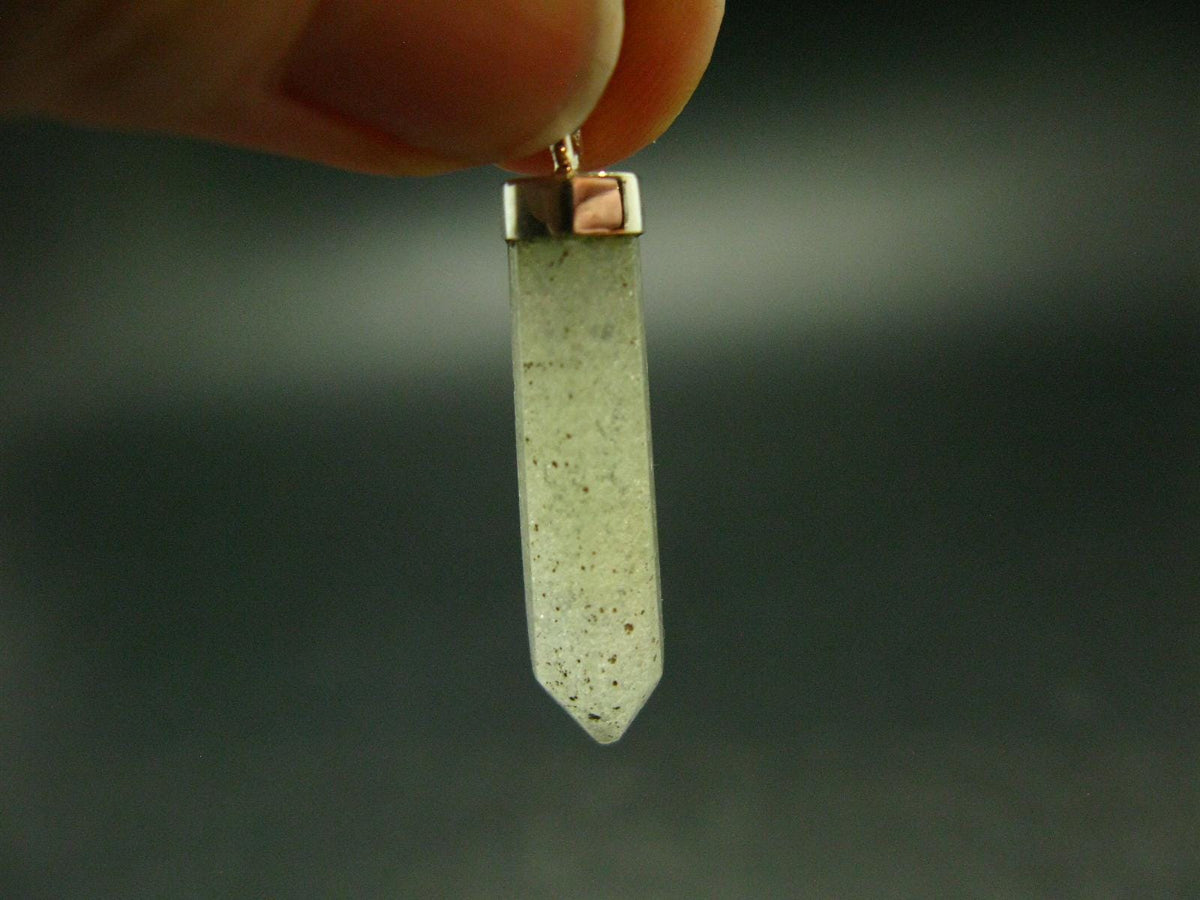 Gem Libyan Desert Glass Tektite Pendant Sterling Silver from Libya - 1.5" - 2.55 Grams