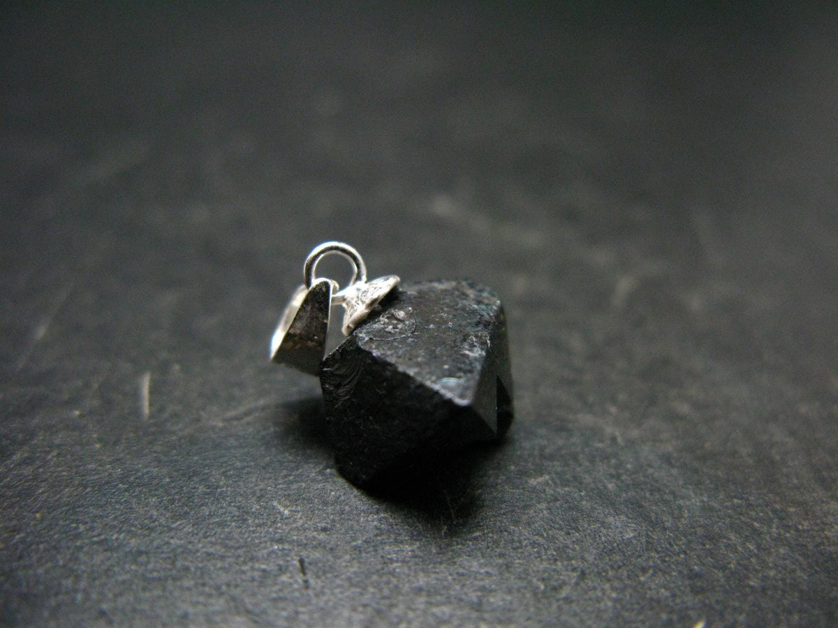 Magnetite Crystal Silver Pendant From Bolivia - 0.6" - 1.79 Grams