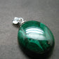 Queen of Green!! Genuine Vivid Vibrant Green Malachite Sterling Silver Pendant - 1.1" - 7.94 Grams
