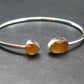 Libyan Tektite Glass Sterling Silver Bracelet - 5.36 Grams - Size Adjustable