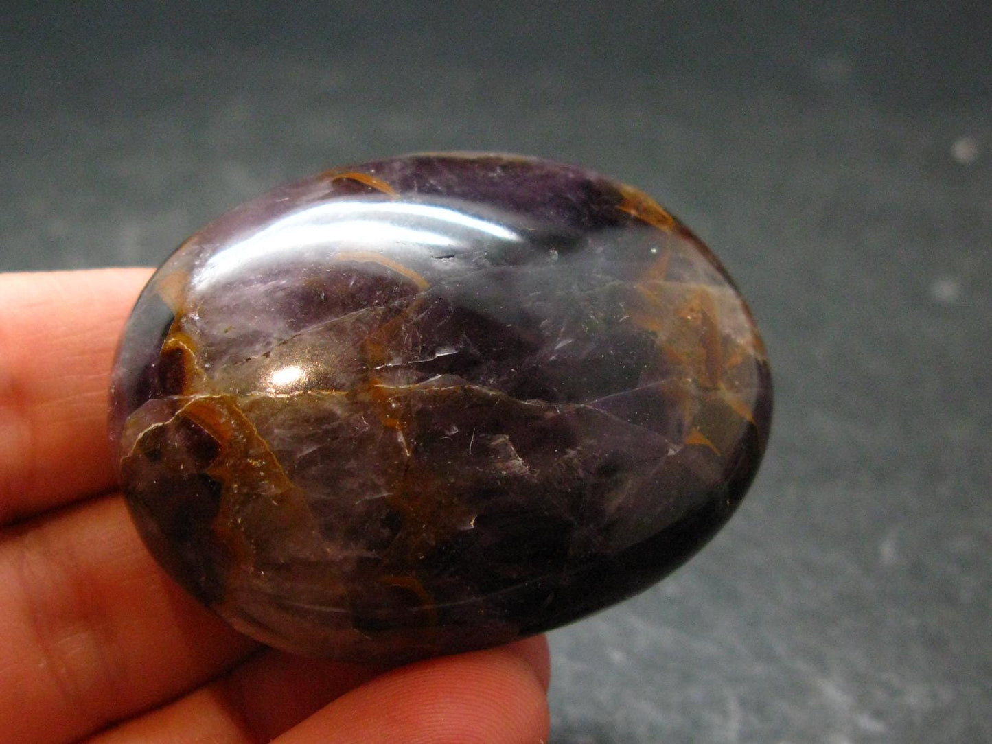 Rare Auralite Super 23 Amethyst Tumbled Stone From Canada - 1.8" - 54.22 Grams