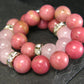 Rose Quartz & Rhodonite Genuine Bracelet ~ 7 Inches ~ 8mm Round Beads