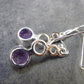 Orchid St. Valentine Gem!! Faceted Amethyst Dangle Shepherd Hook Sterling Silver Earrings - 1.2" - 2.76 Grams