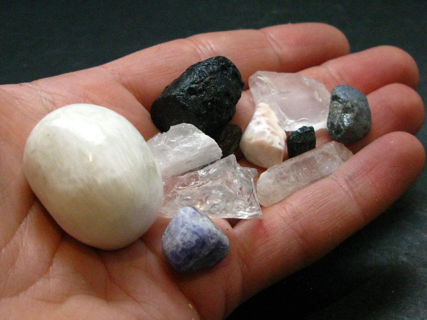Synergy 12 Set Phenakite Moldavite Natrolite Petalite Danburite Tektite Scolecite Herderite Tanzanite Brookite 45.76 Gr
