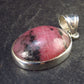 Rare Rhodonite Cabochon Silver Pendant From Brazil - 1.2" - 5.2 Grams