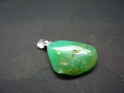 Chrysoprase Silver Pendant From Australia - 1.0" - 2.54 Grams