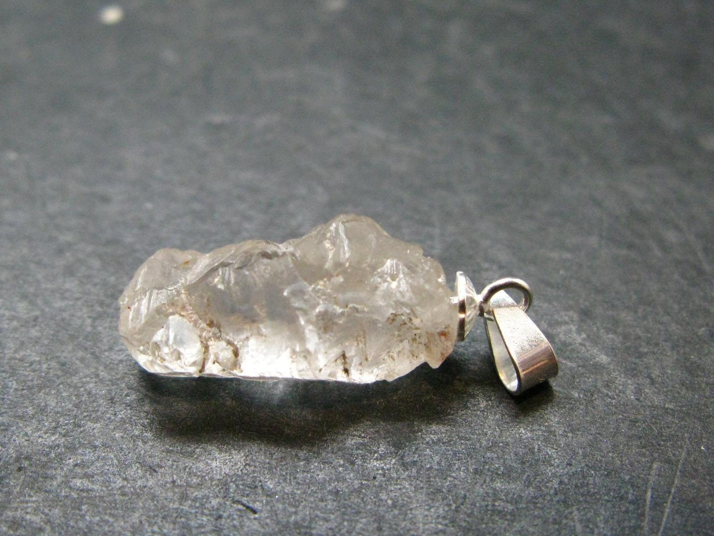 Rare Terminated Gemmy Nirvana (Pink Ice) Quartz Crystal Silver Pendant from the Himalayas - 1.0" - 1.75 Grams