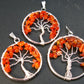 Set of Three Natural Carnelian Tree of Life Healing Necklace Pendant
