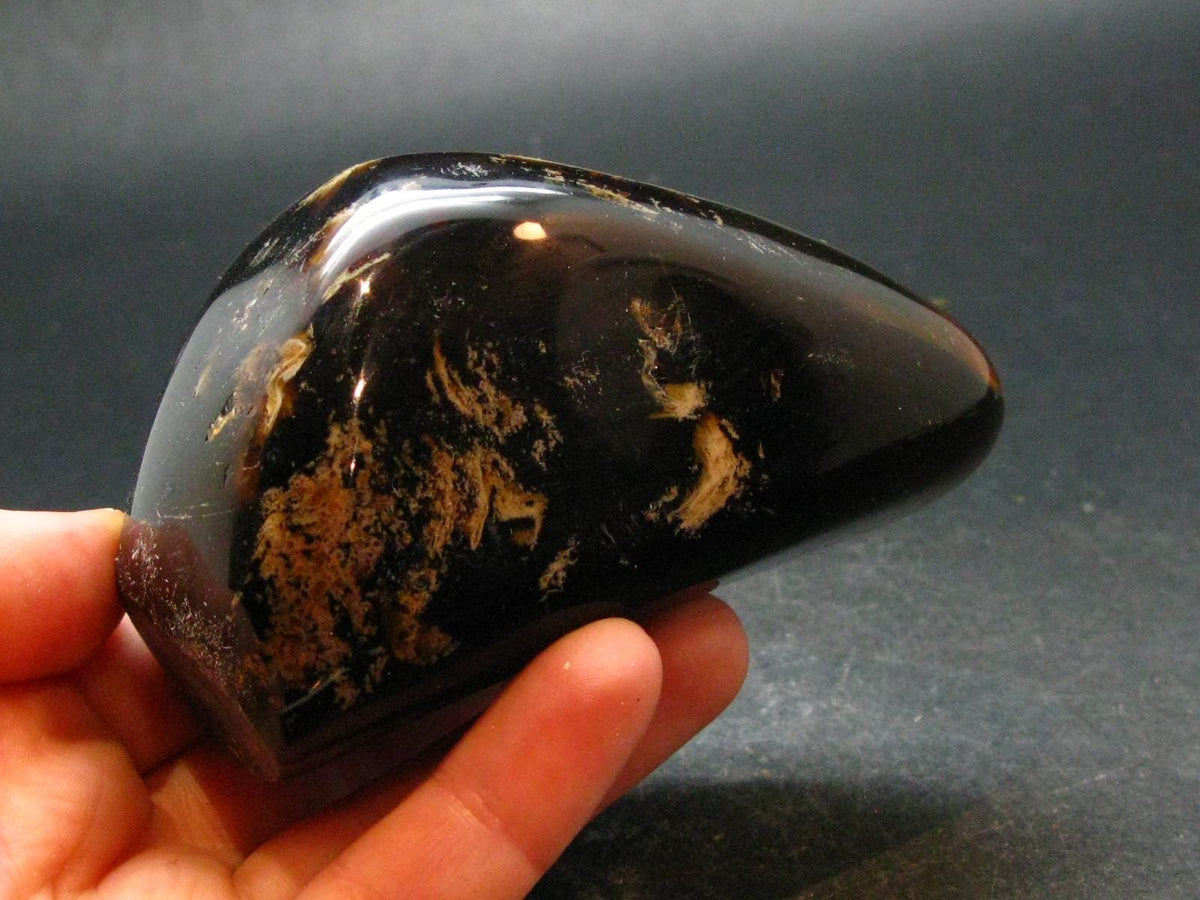Rare Large Blue Amber Tumbled Piece Fluorescent From Indonesia - 3.4" - 125.63 Grams
