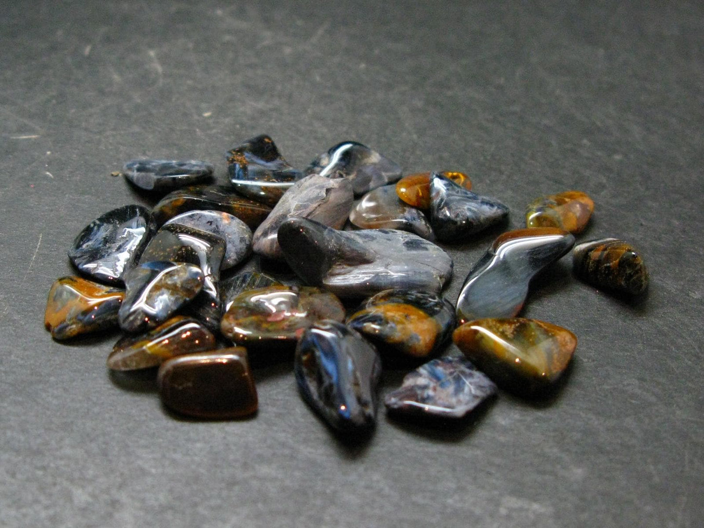 Lot of 25 Pietersite Tumbled Stones From Namibia - 18.21 Grams