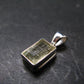 Gem Libyan Desert Glass Tektite Faceted Pendant Sterling Silver from Libya - 0.9" - 2.94 Grams