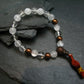 Selenite, Quartz & Tassel Genuine Bracelet ~ 7 Inches ~ 8mm Round Beads
