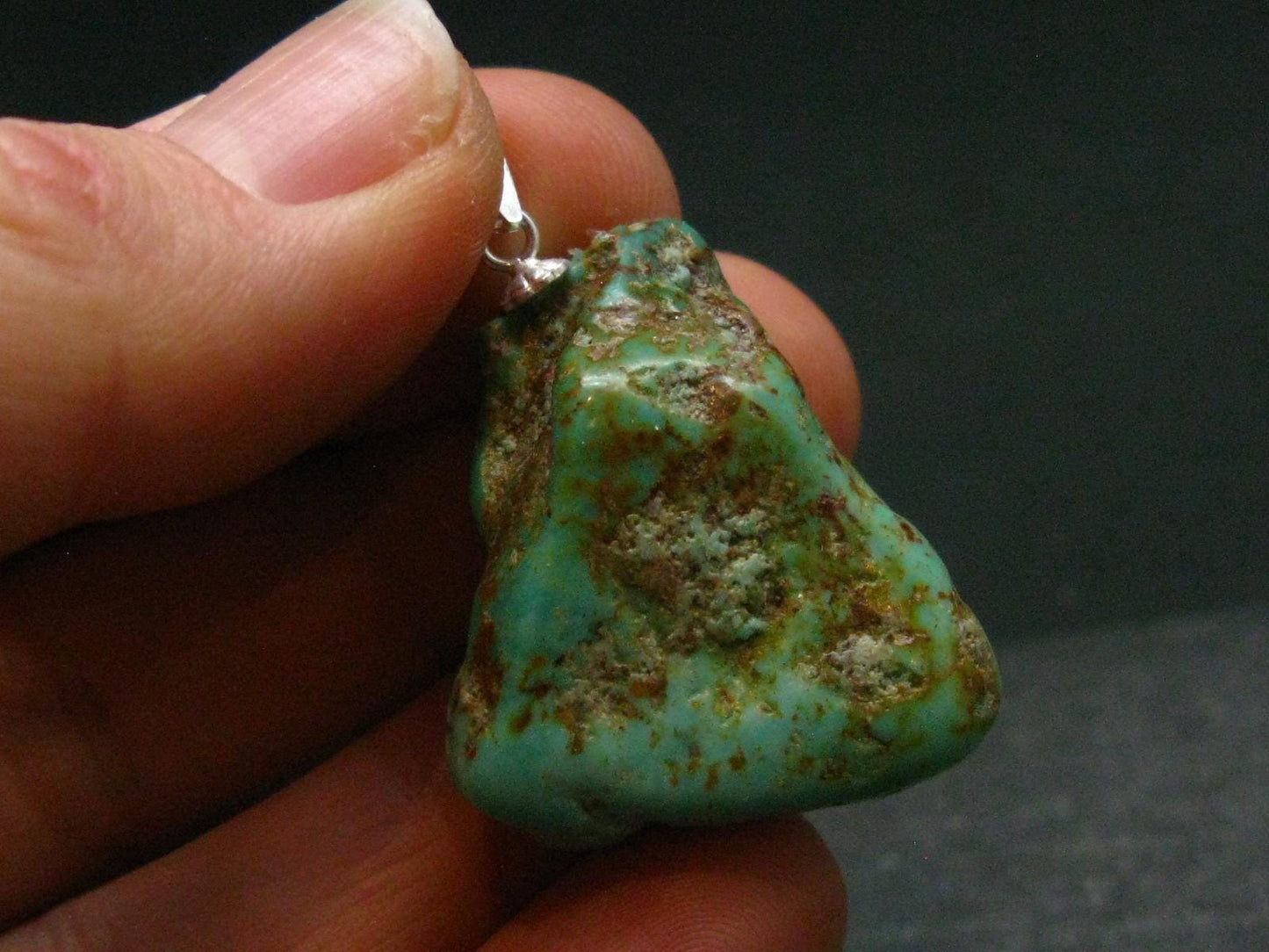 Genuine Turquoise Silver Pendant From Sleeping Beauty Arizona - 1.2" - 6.53 Grams