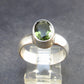 Moldavite Tektite Facetted Silver Ring from Czech Republic - Size 8 - 5.20 Grams
