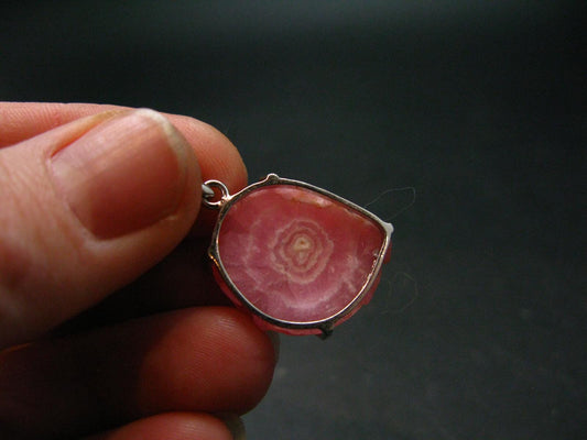 Rhodochrosite Sterling Silver Pendant From Alma Colorado - 1.0" - 4.46 Grams
