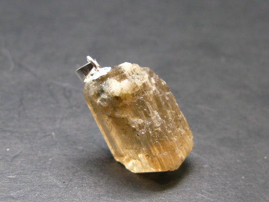 Golden Scapolite Silver Pendant From Tanzania - 0.9" - 4.30 Grams