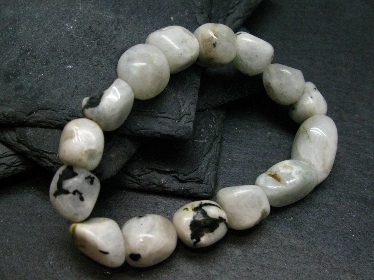 Moonstone Genuine Bracelet ~ 7 Inches ~ 12mm Tumbled Beads