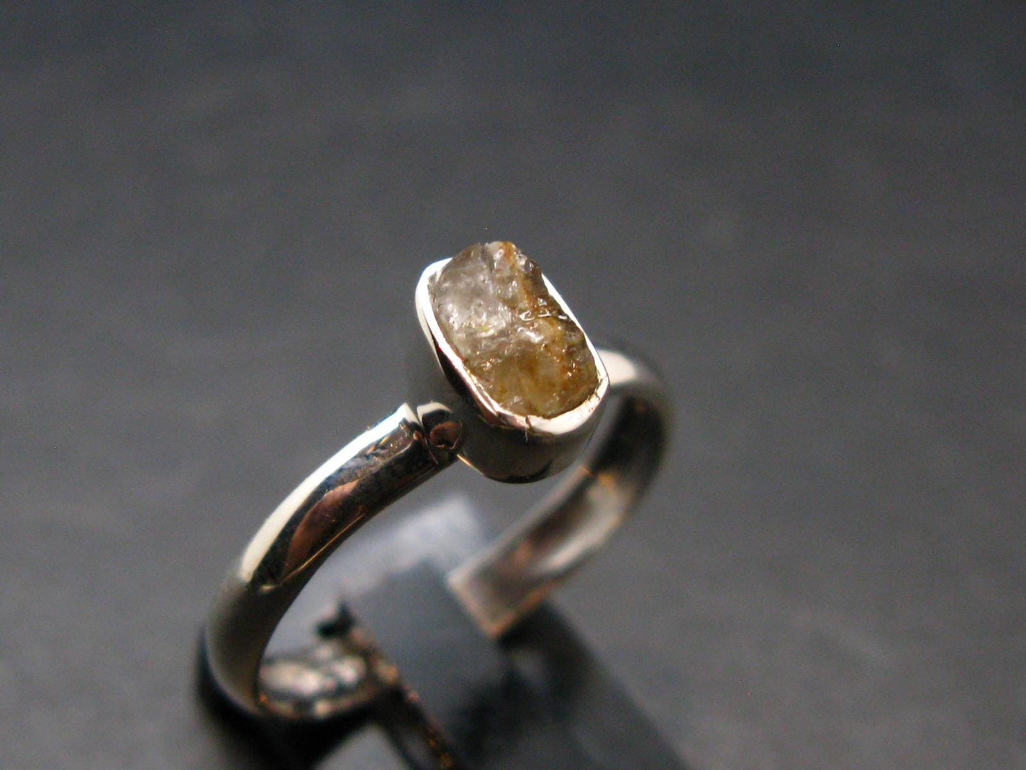 Green Herderite Silver Ring From Brazil - 1.84 Grams - Size 8