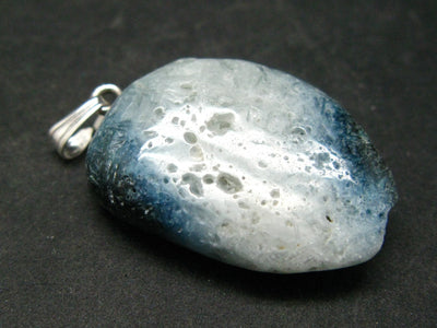 Blue Ice Glacierite Silver Pendant from Indonesia - 1.5" - 9.95 Grams