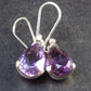 Orchid St. Valentine Gem!! Drop Shaped Facetted Natural Amethyst 925 Sterling Silver Drop Earrings - 1.1" - 3.7 Grams