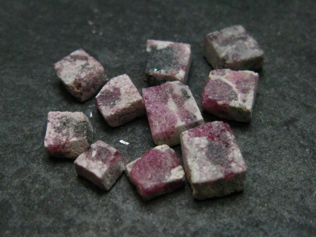 Nice Lot of 10 Polished Bixbite Red Emerald Beryl Crystals From Utah USA - 9.12 Carats