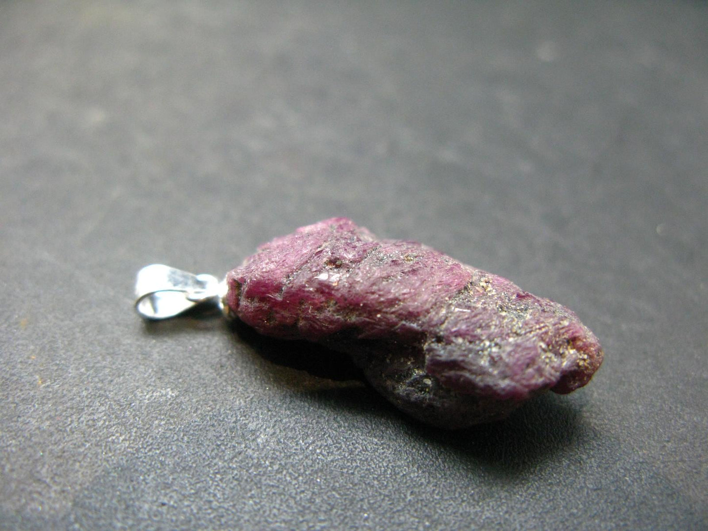 Ruby Silver Pendant from India - 1.2" - 4.84 Grams