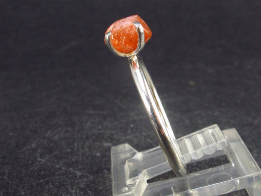 Raw Sunstone 925 Silver Ring From Tanzania - 1.71 Grams - Size 6.25