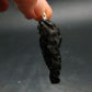 Tibetan Black Tektite Silver Pendant From Tibet - 2.2" - 11.67 Grams