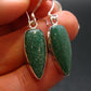 Green Aventurine Silver Earrings from India - 3.62 Grams