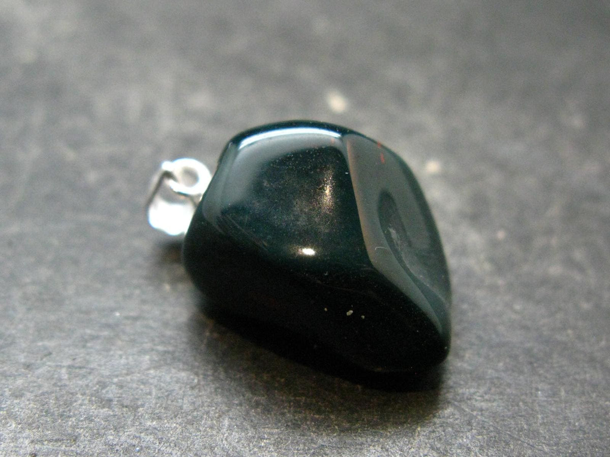 Bloodstone Silver Pendant From India - 1.0" - 4.66 Grams