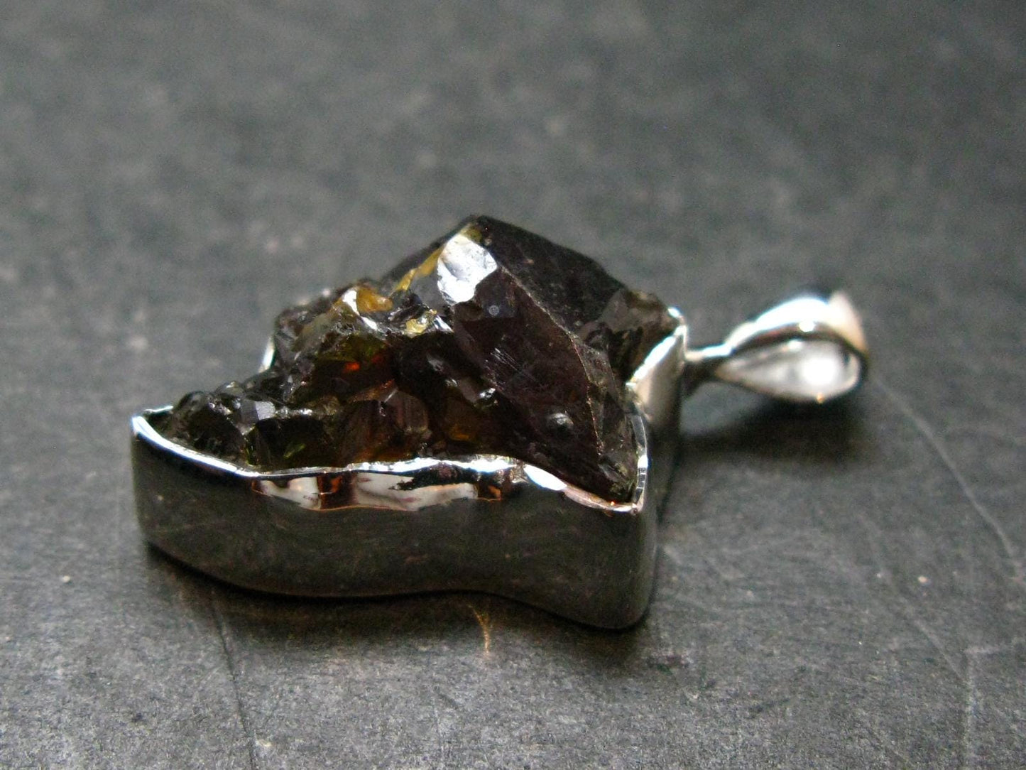 Zincite Zinkite Crystal 925 Silver Pendant From Poland - 1.1" - 5.86 Grams