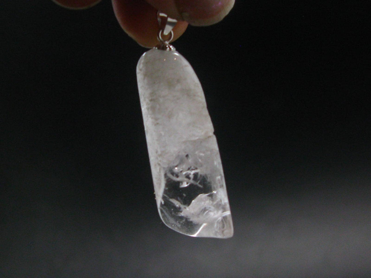 Nice Terminated Danburite Crystal Silver Pendant from Mexico - 1.6" - 7.11 Grams