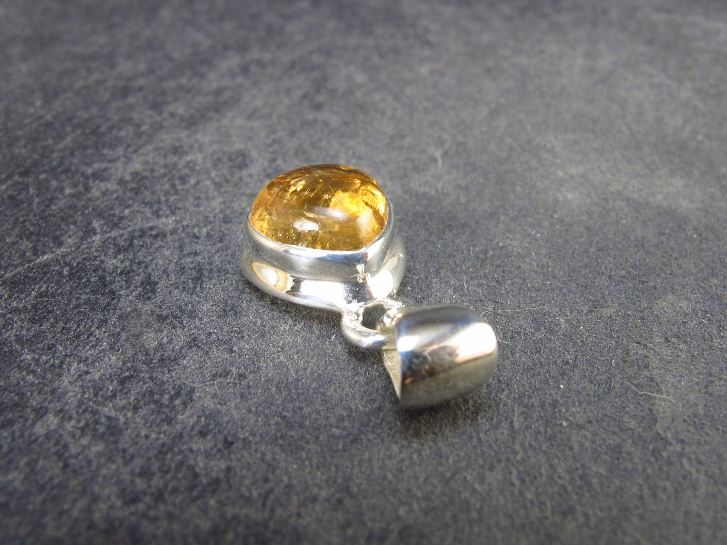 Imperial Topaz Crystal Silver Pendant from Brazil - 0.8" - 2.50 Grams