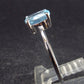 Natural Oval Shaped Facetted Blue Topaz Crystal Sterling Silver Ring - 1.62 Grams - Size 8.25