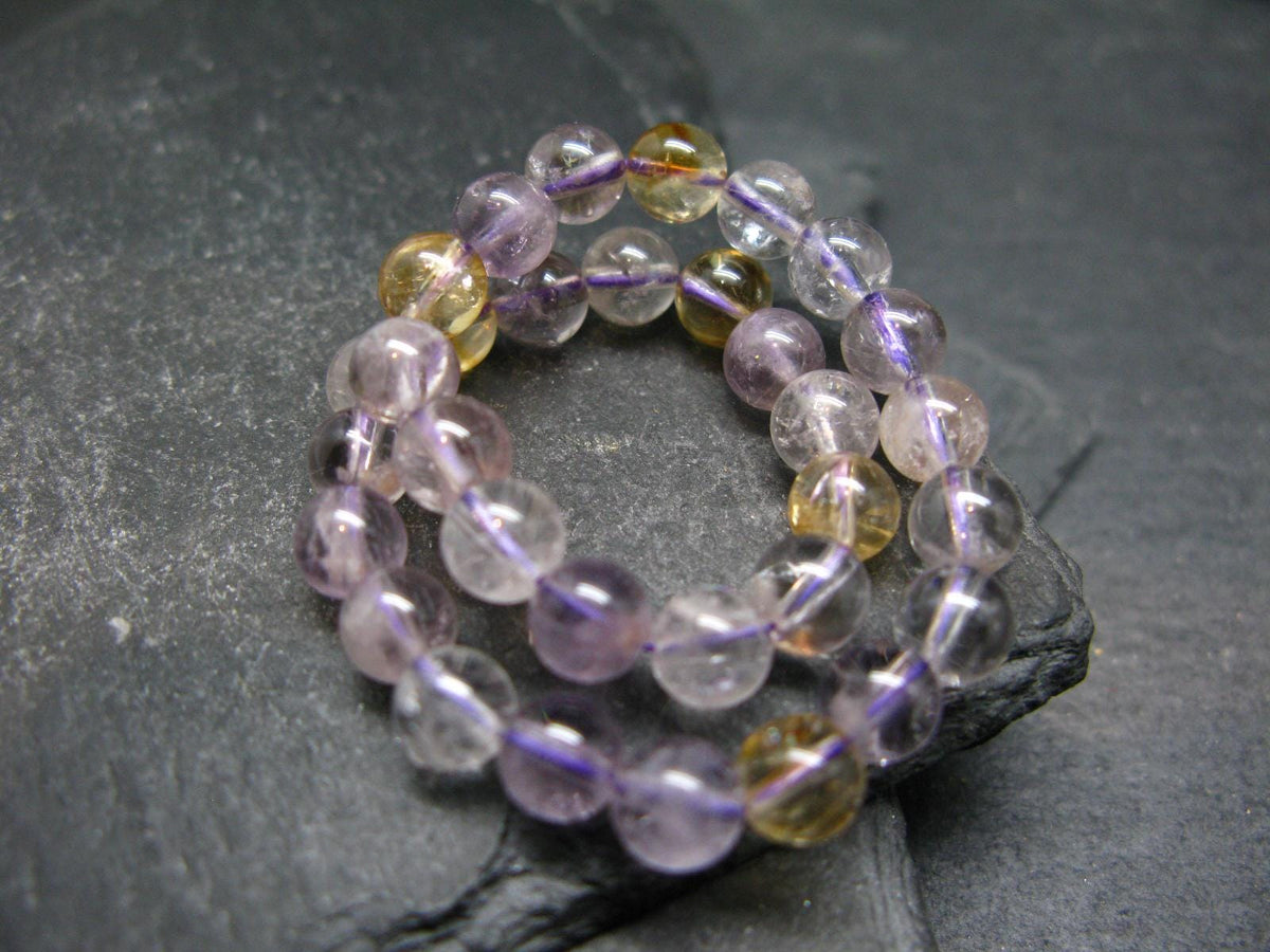 Ametrine Genuine Bracelet ~ 7 Inches ~ 6mm Round Beads