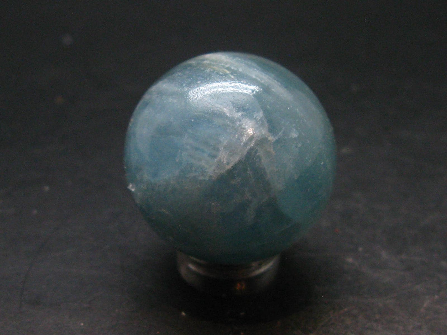Stunning Lemurian Aquatine Blue Calcite Ball Sphere From Argentina - 1.1" - 38.07 Grams