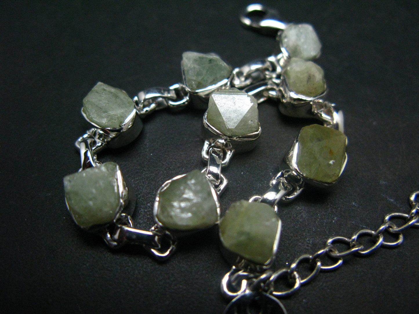 Rhodizite Rhodozite Silver Bracelet From Madagascar- 7" - 13.6 Grams