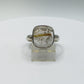 Golden Rutilated Quartz Ring – Cushion Cut Rutile Crystal Statement Ring - Size 11