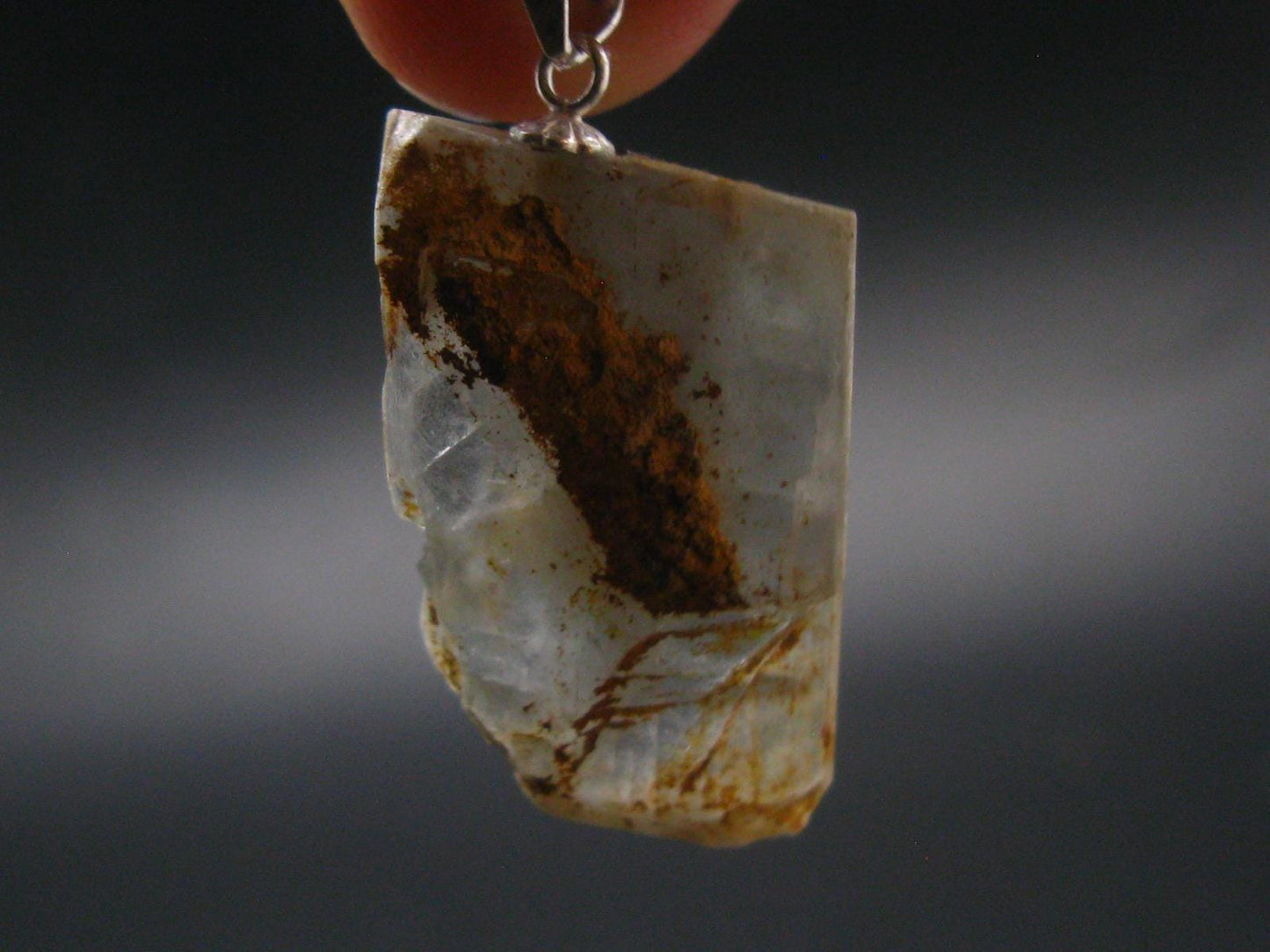 Barite Crystal Silver Pendant From USA - 1.3" - 7.89 Grams