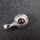 Genuine Red Garnet Almandine Gem with CZ Sterling Silver Pendant From India - 0.7" - 1.39 Grams