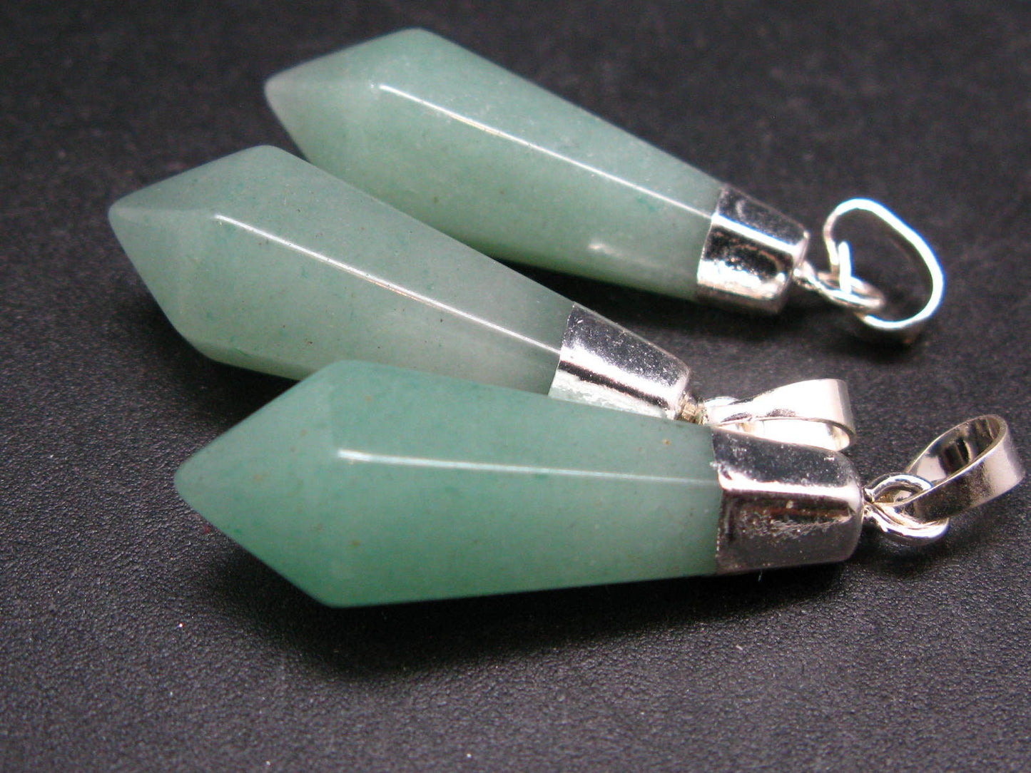 Lot of 3 Natural Diamond Shape Green Aventurine Pendant from India