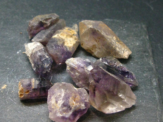 Lot Of 10 Rare Brandenberg Brandberg Amethyst Quartz Crystals From Namibia - 59.10 Grams