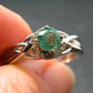 Emerald Faceted Silver Ring from Colombia - 3.11 Grams Total - Size 7