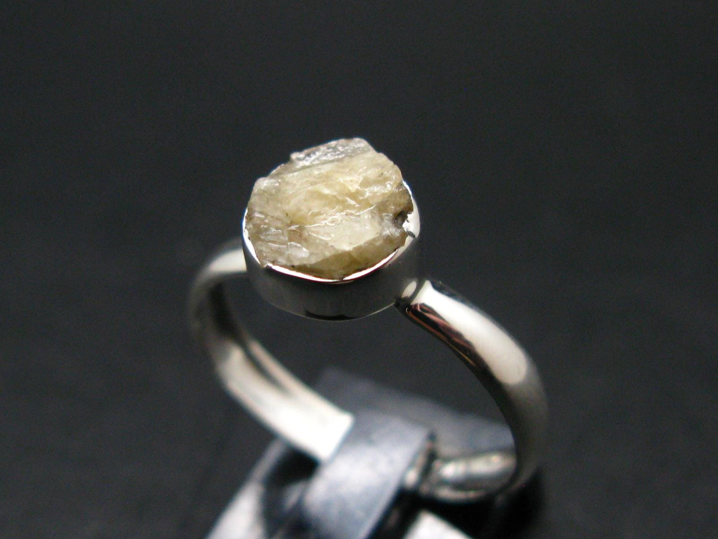 Rare Agni Gold Danburite Silver Ring From Tanzania - 1.64 Grams - size 7