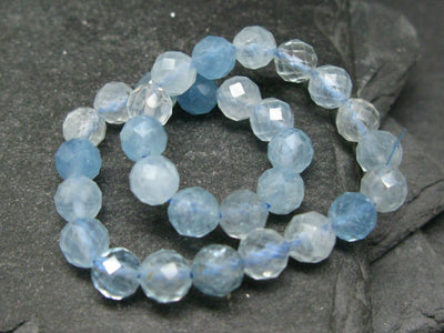 Aquamarine Genuine Bracelet ~ 7 Inches ~ 6mm Facetted Beads