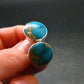 Nice Raw Natural Turquoise Sterling Silver Stud Earrings from Mexico - 7.97 Grams
