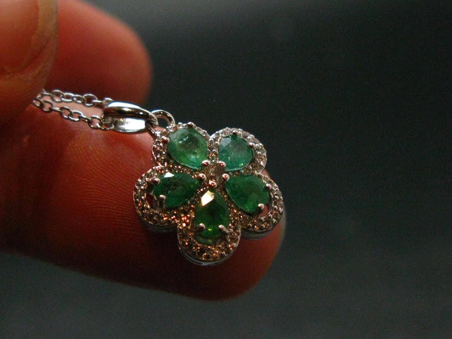 Emerald Silver Pendant W/Chain From Colombia - 3.0 Grams Total