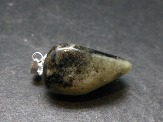 Phenakite Phenacite Tumbled Silver Pendant from Russia - 1.2" - 5.35 Grams
