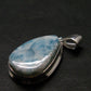 Rare Blue Larimar Pectolite Silver Plated Pendant From Dominican Republic - 1.3" - 5.41 Grams