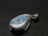 Rare Blue Larimar Pectolite Silver Plated Pendant From Dominican Republic - 1.3" - 5.41 Grams